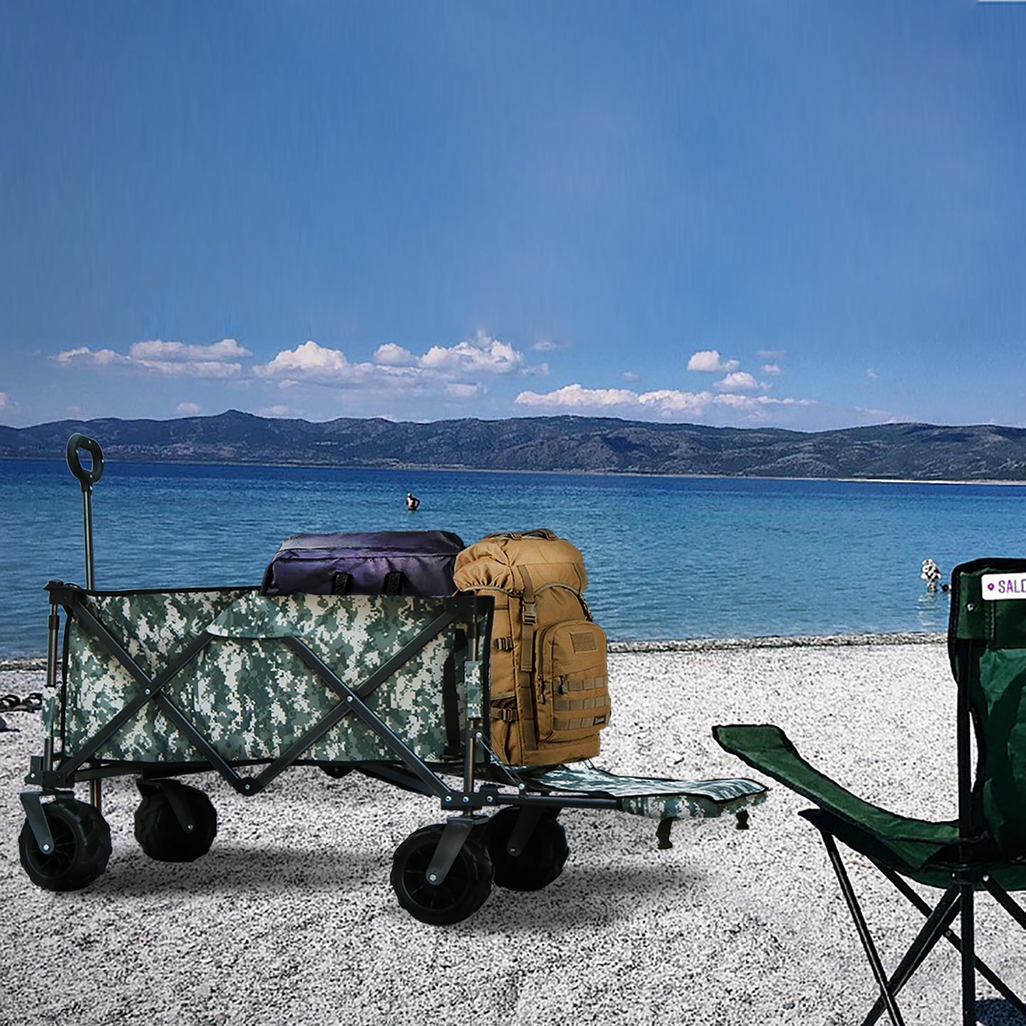 OKEYOLIVE Folding Utility Wagon Cart | All-terrain | Extended Design
