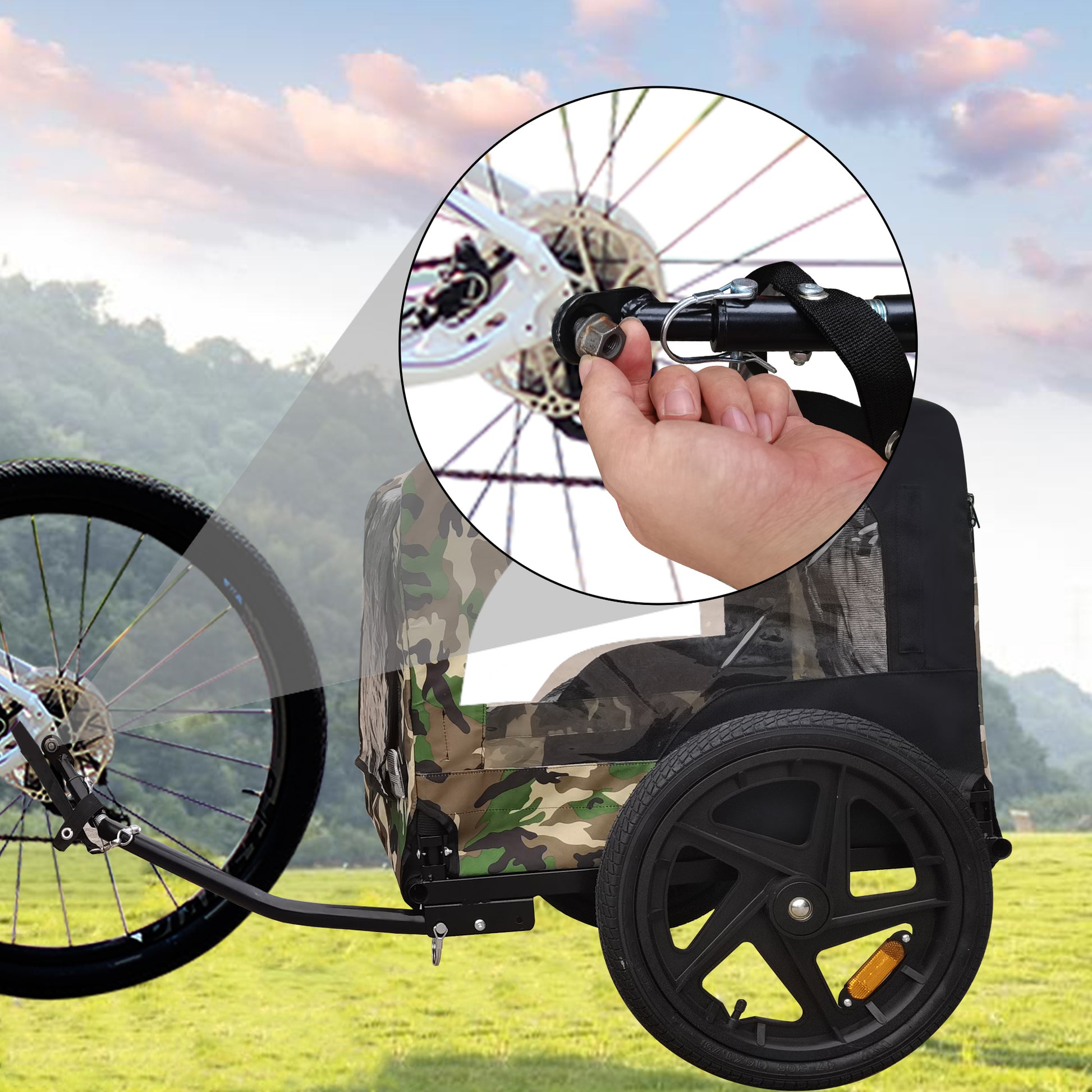 bike dog stroller OKEYOLIVE Outdoor Heavy Duty Foldable Utility Pet Stroller Dog Carrier