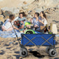 OKEYOLIVE Collapsible Beach Cart w/ Balloon Style Wheels